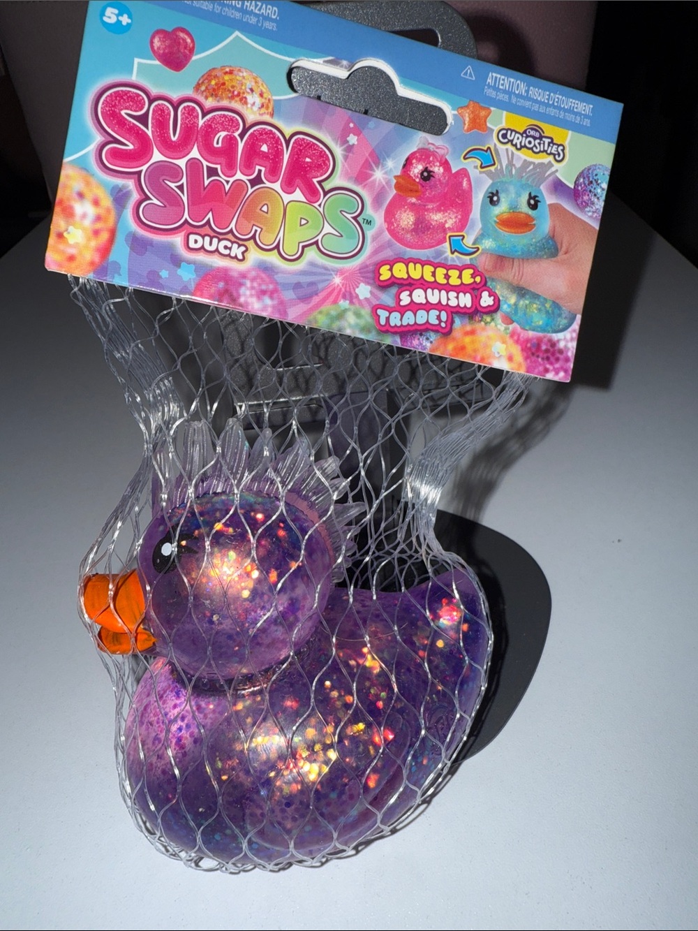 Purple Duck Squeeze Toy – Glittery Purple Sensory Duck